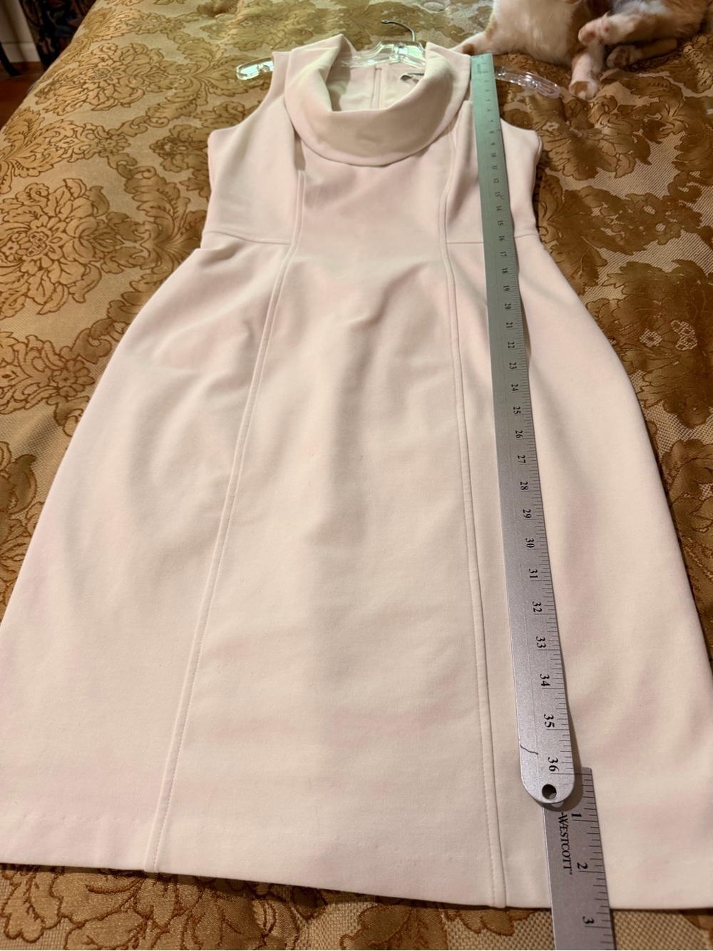 White House Black Market Cream Sleeveless Cowl Neck Sheath Dress, Sz 6 - Picture 16 of 16
